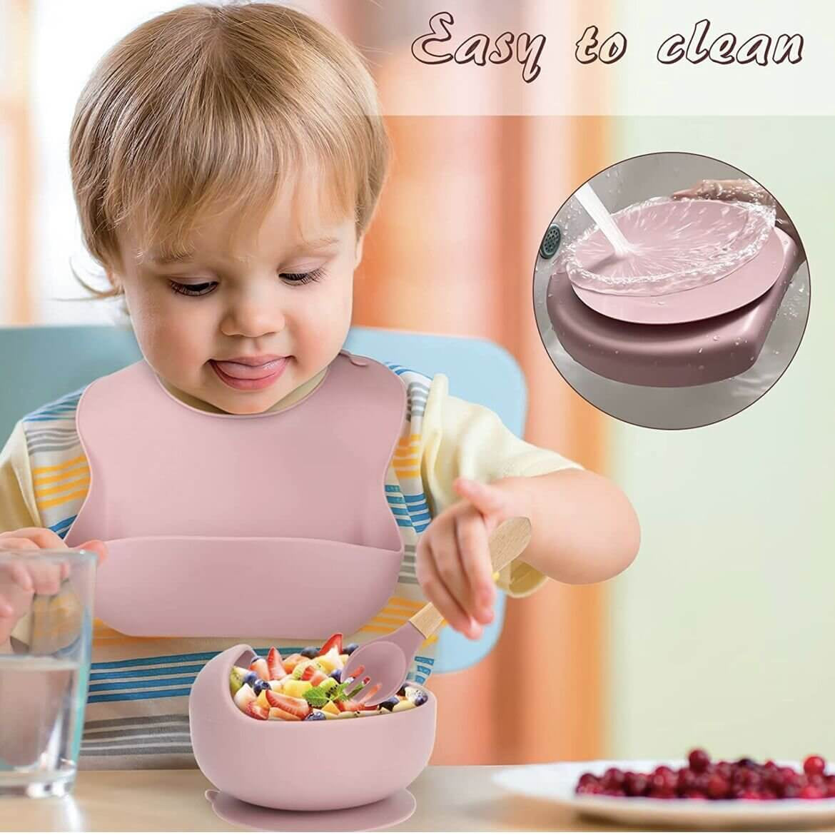 5 Pieces Silicone Baby Feeding Set